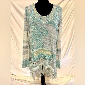 Never worn! free people size M sweater with hoodie!